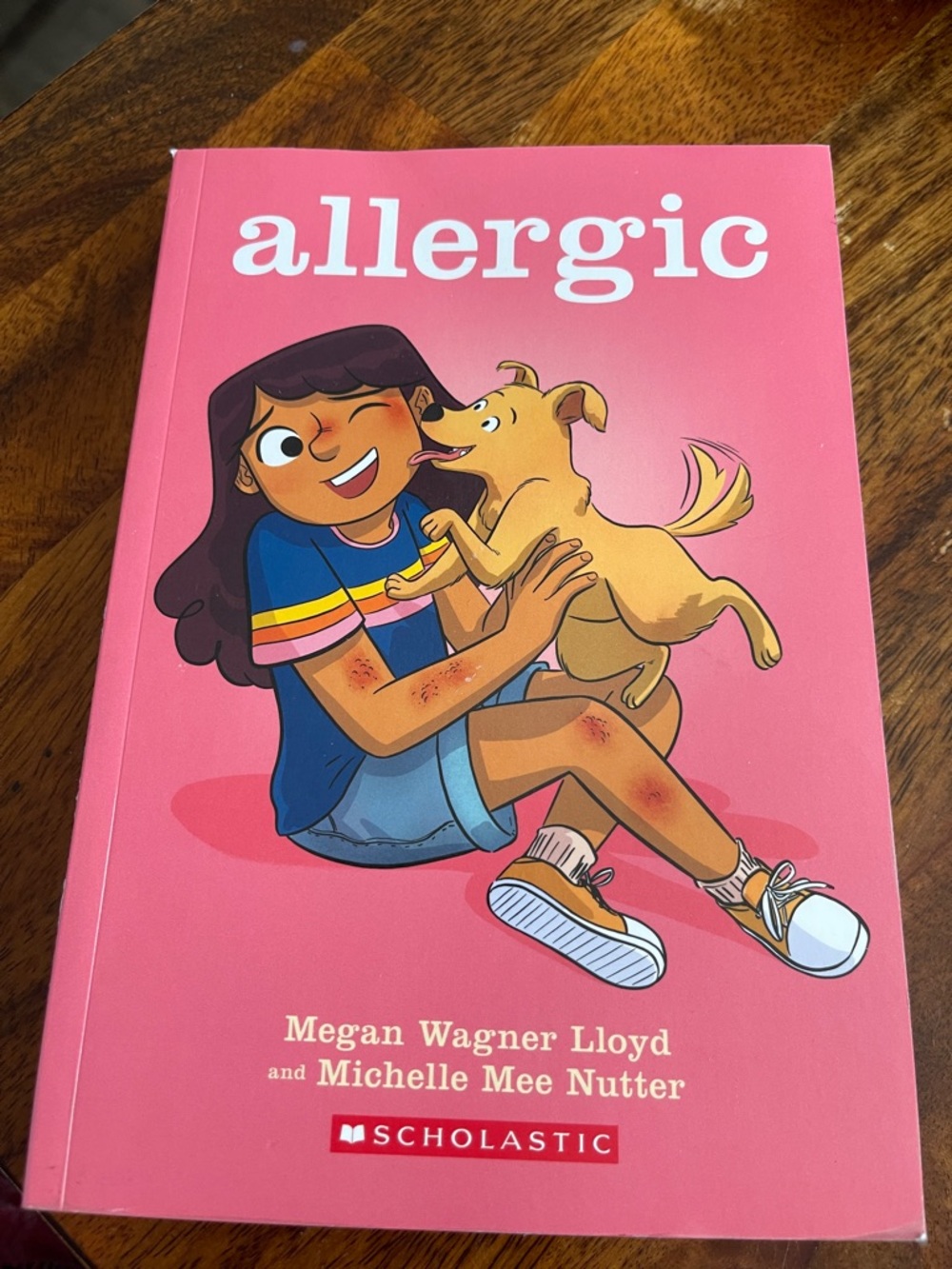 Scholastic Pink Cover — Allergic Illustrated Girl and Dog